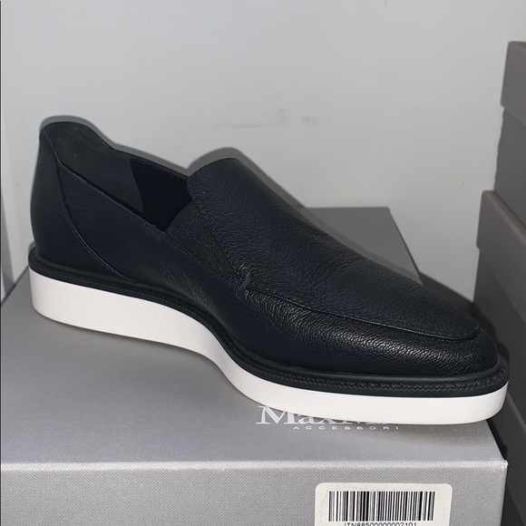 MAXMARA HARDEN Black Leather Loafers Shoes Size 6 - Picture 1 of 13